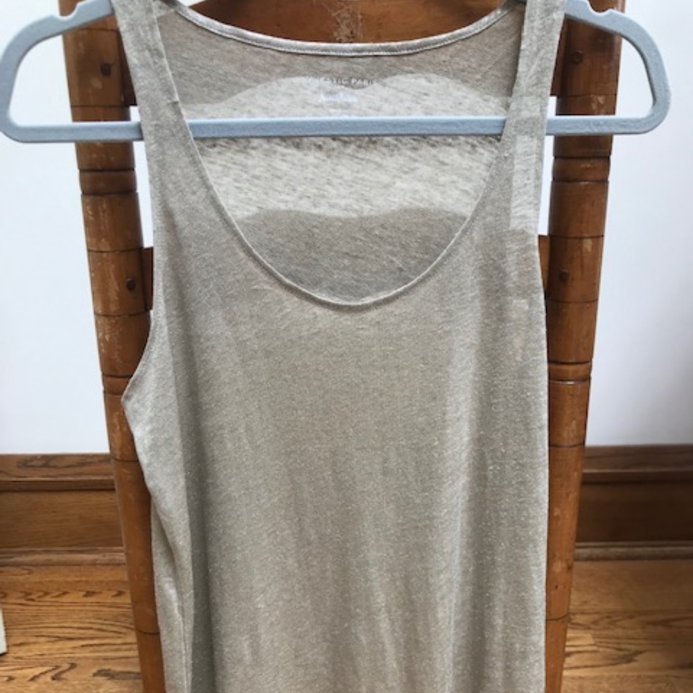 NWT Neiman Marcus Linen Gold Shell